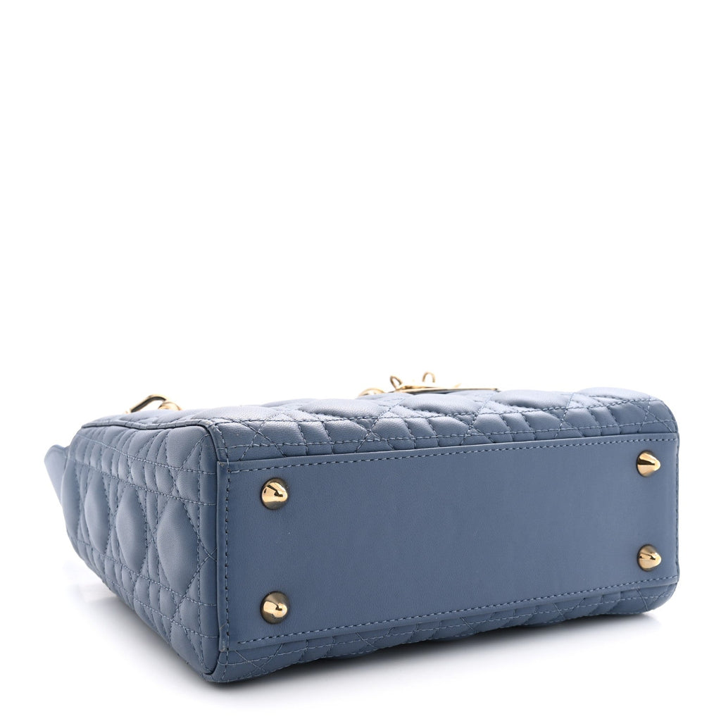 Lambskin Cannage Small My ABCDior Lady Dior Denim Blue
