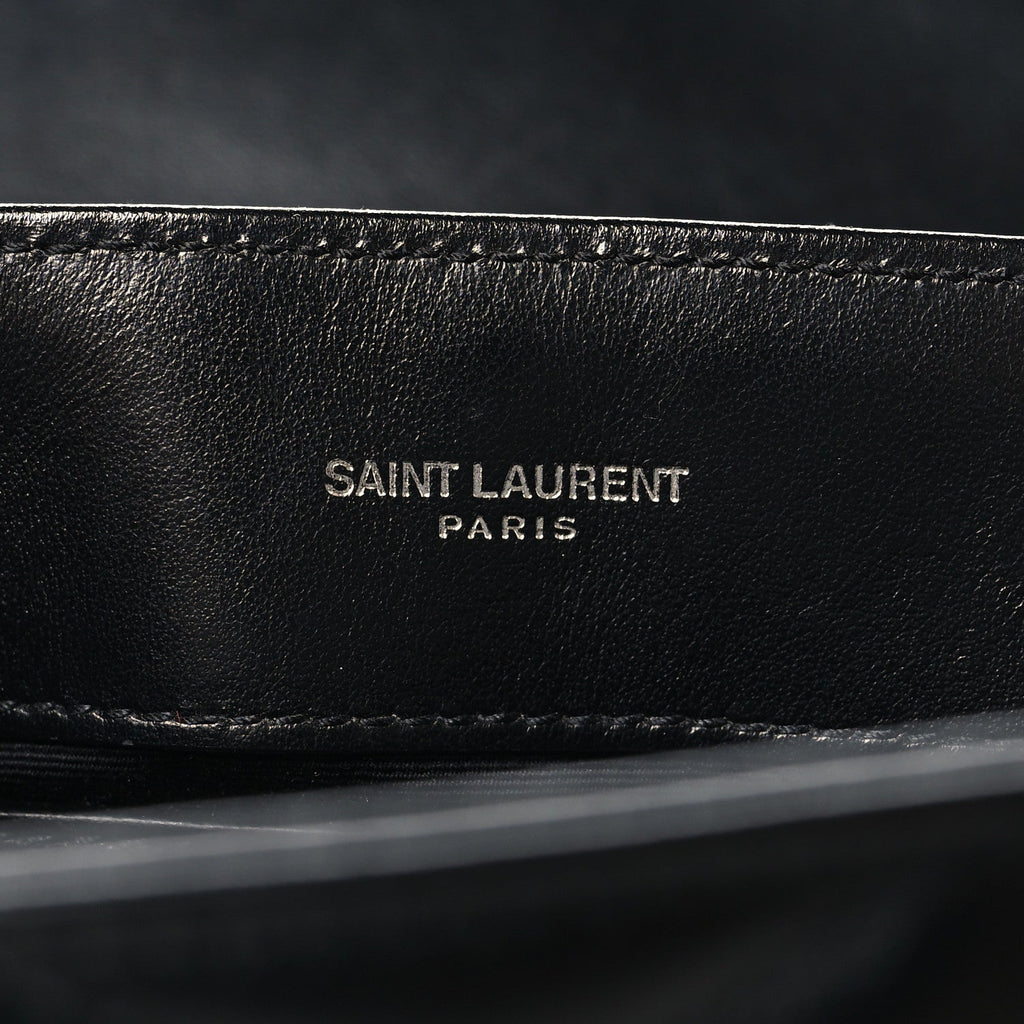 Calfskin Y Quilted Monogram Small Loulou Chain Satchel Black