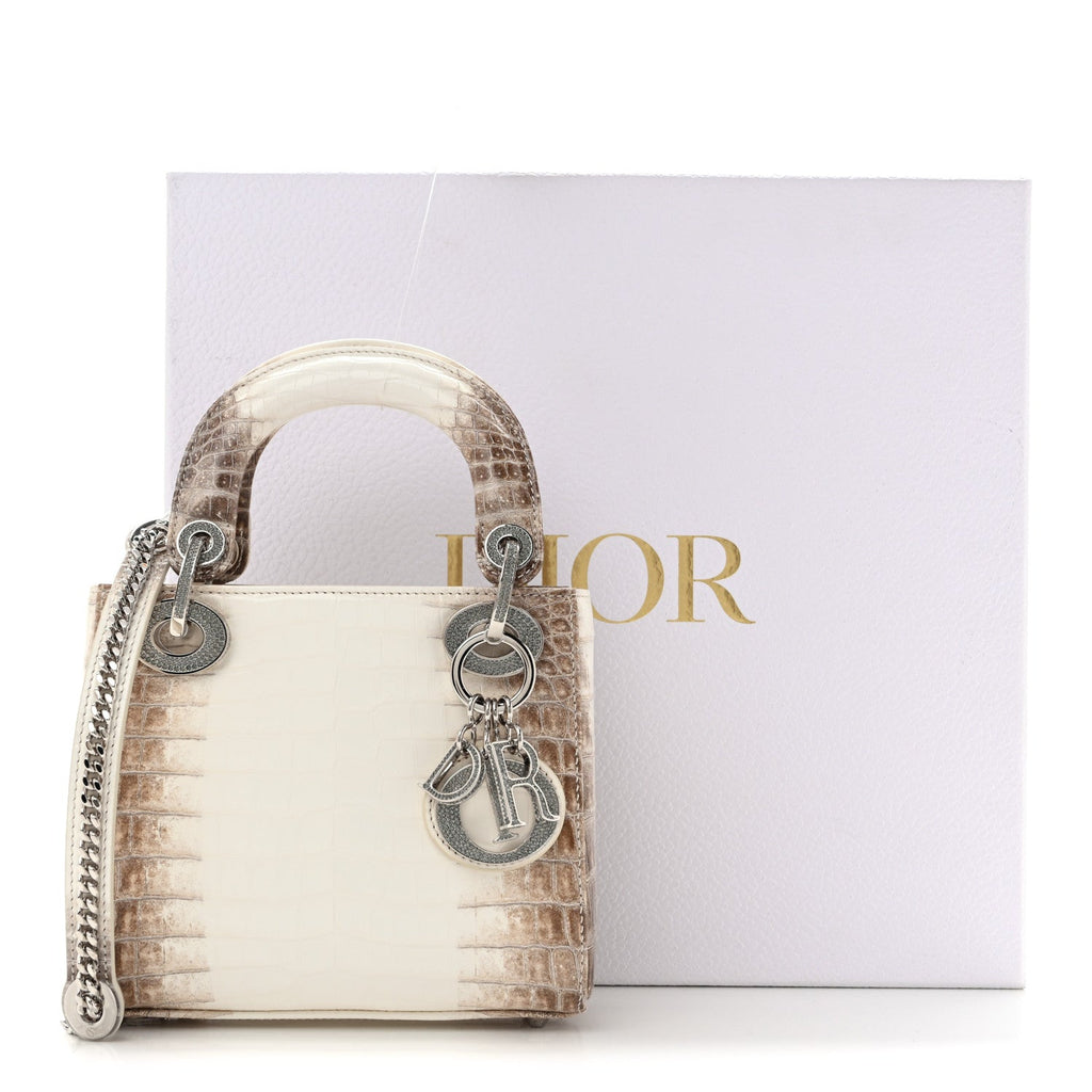 Niloticus Crocodile Himalaya Crystal Mini Lady Dior Latte