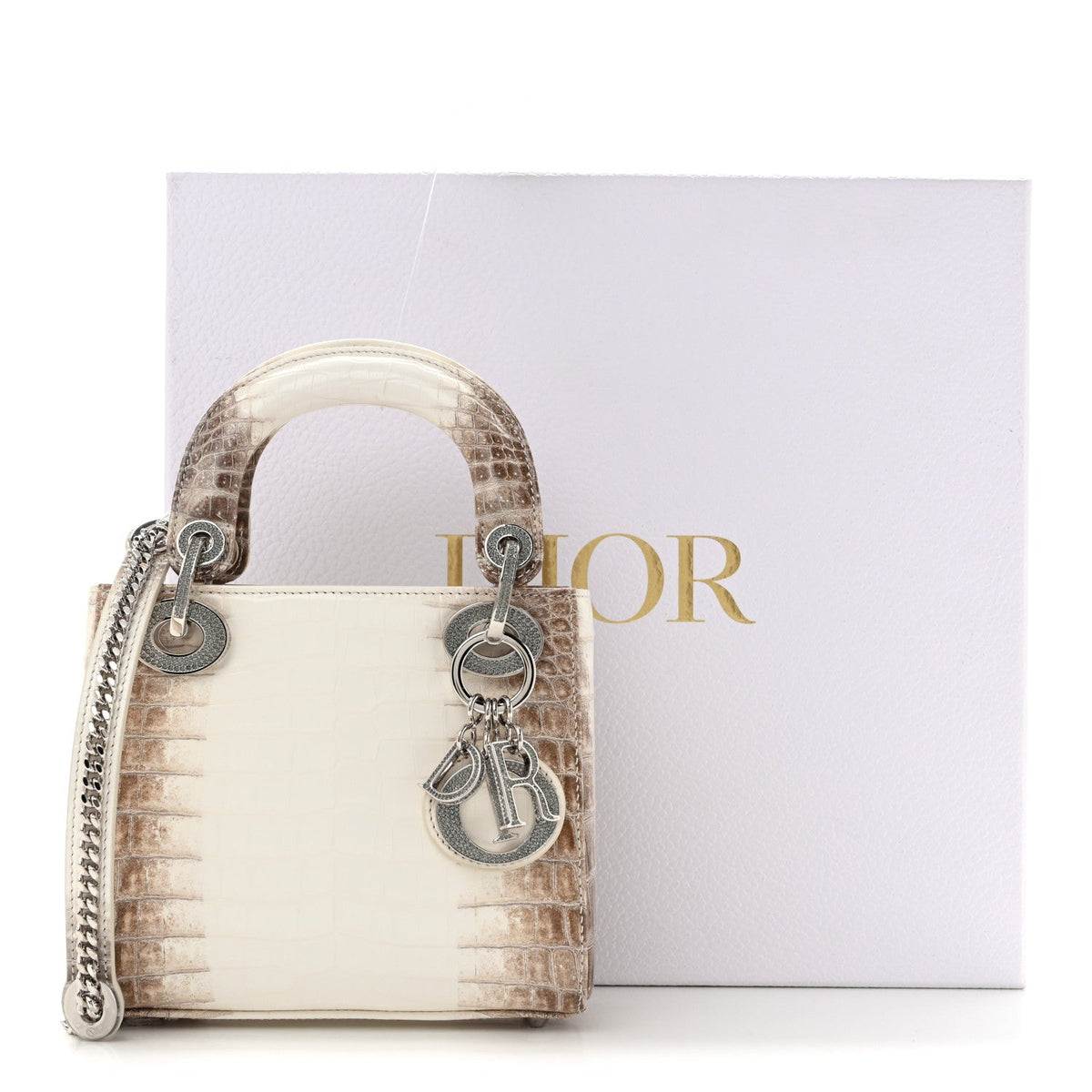 Niloticus Crocodile Himalaya Crystal Mini Lady Dior Latte