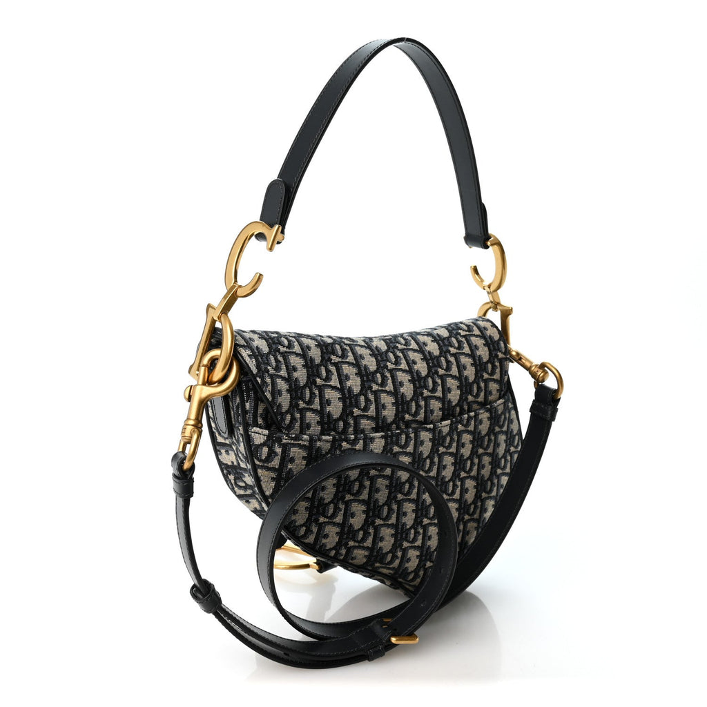 Oblique Saddle Bag With Strap Blue