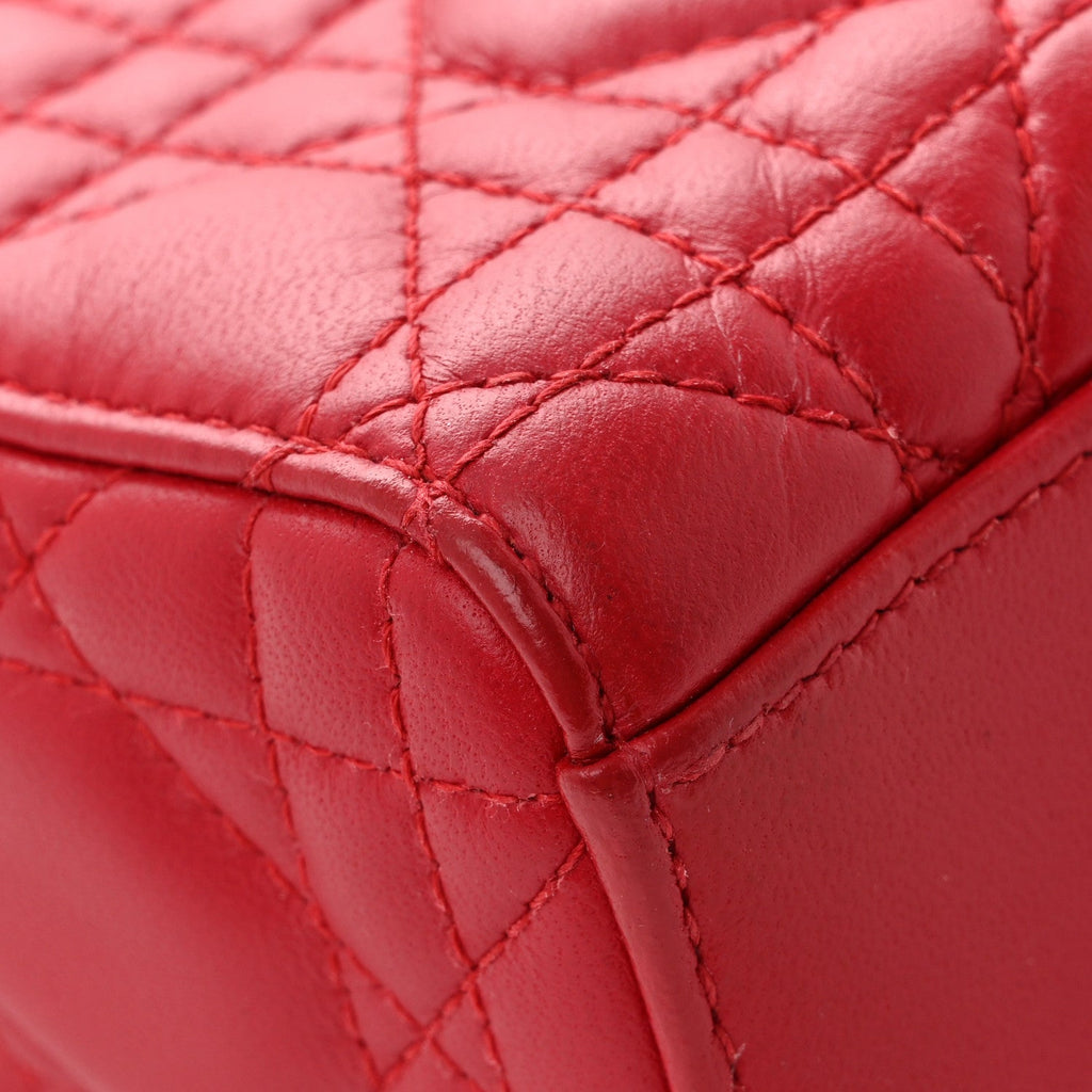Lambskin Cannage Medium Lady D-Joy Red