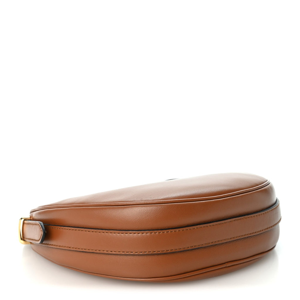 Soft Calfskin Arque Shoulder Bag Cognac