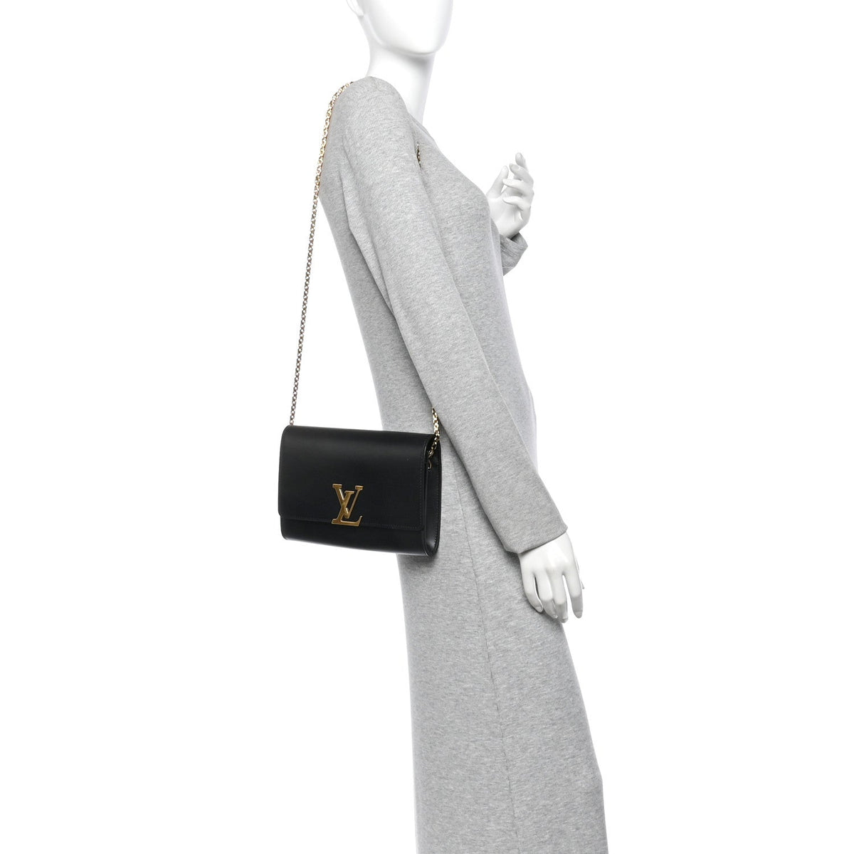 Calfskin Chain Louise GM Black