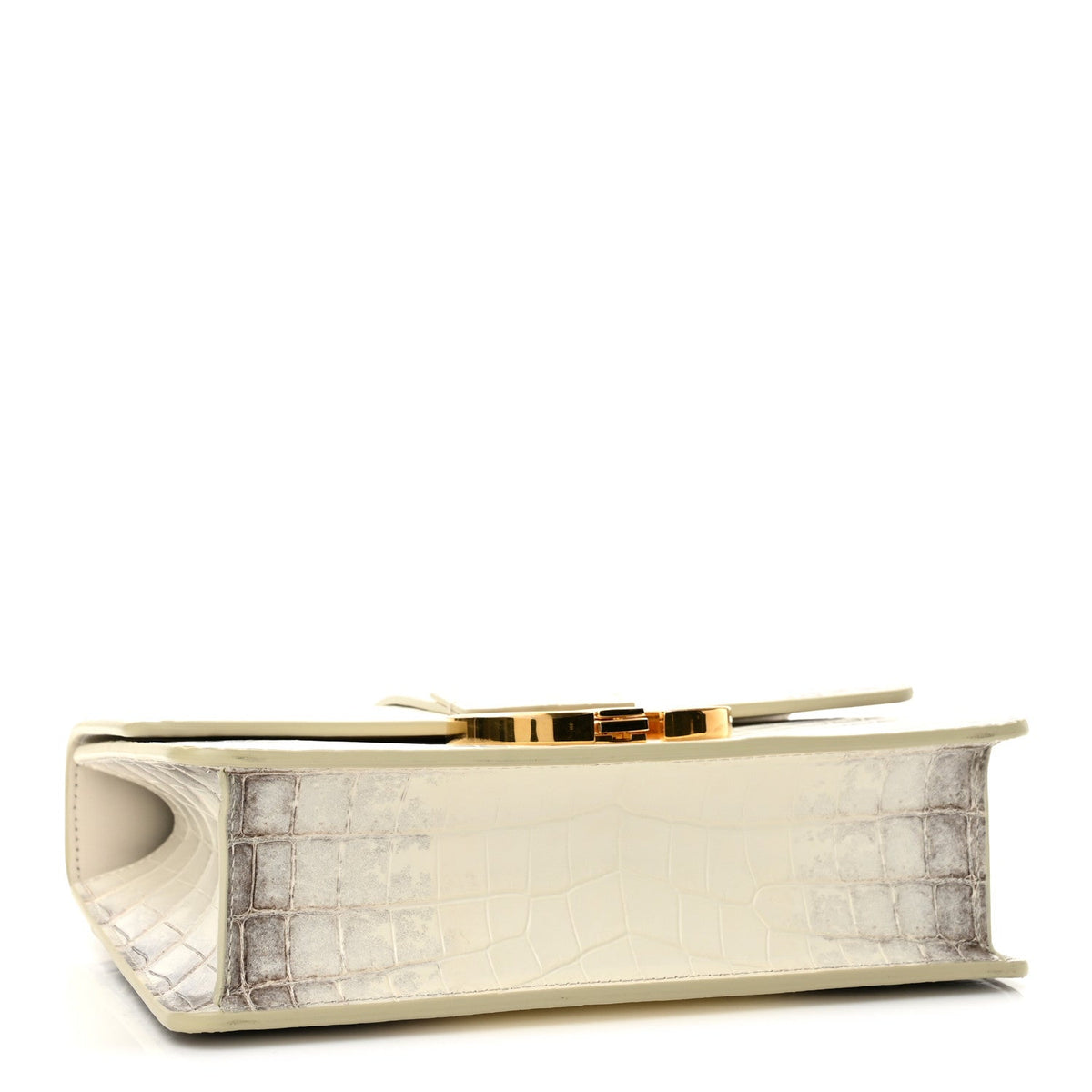Niloticus Crocodile Himalaya 30 Montaigne Flap Bag Latte