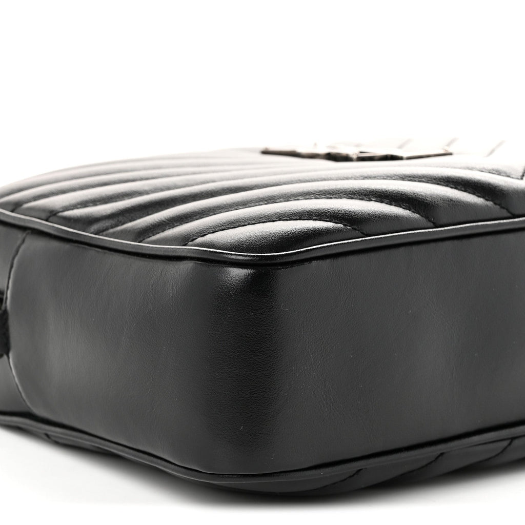 Calfskin Matelasse Monogram Lou Camera Bag Black