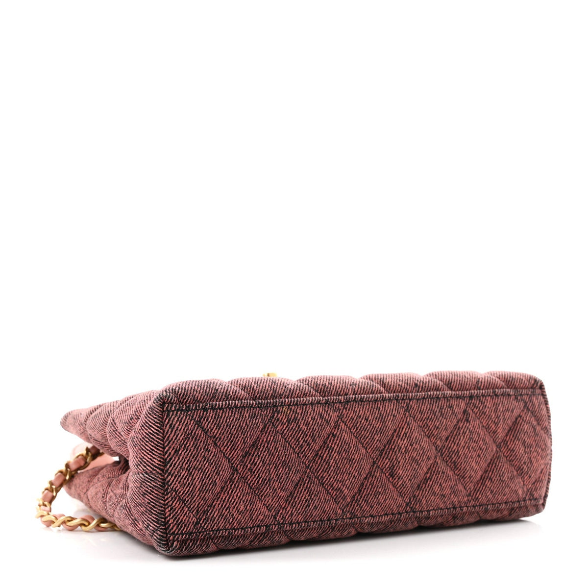 Denim Quilted Nano Kelly Shopper Orange Black