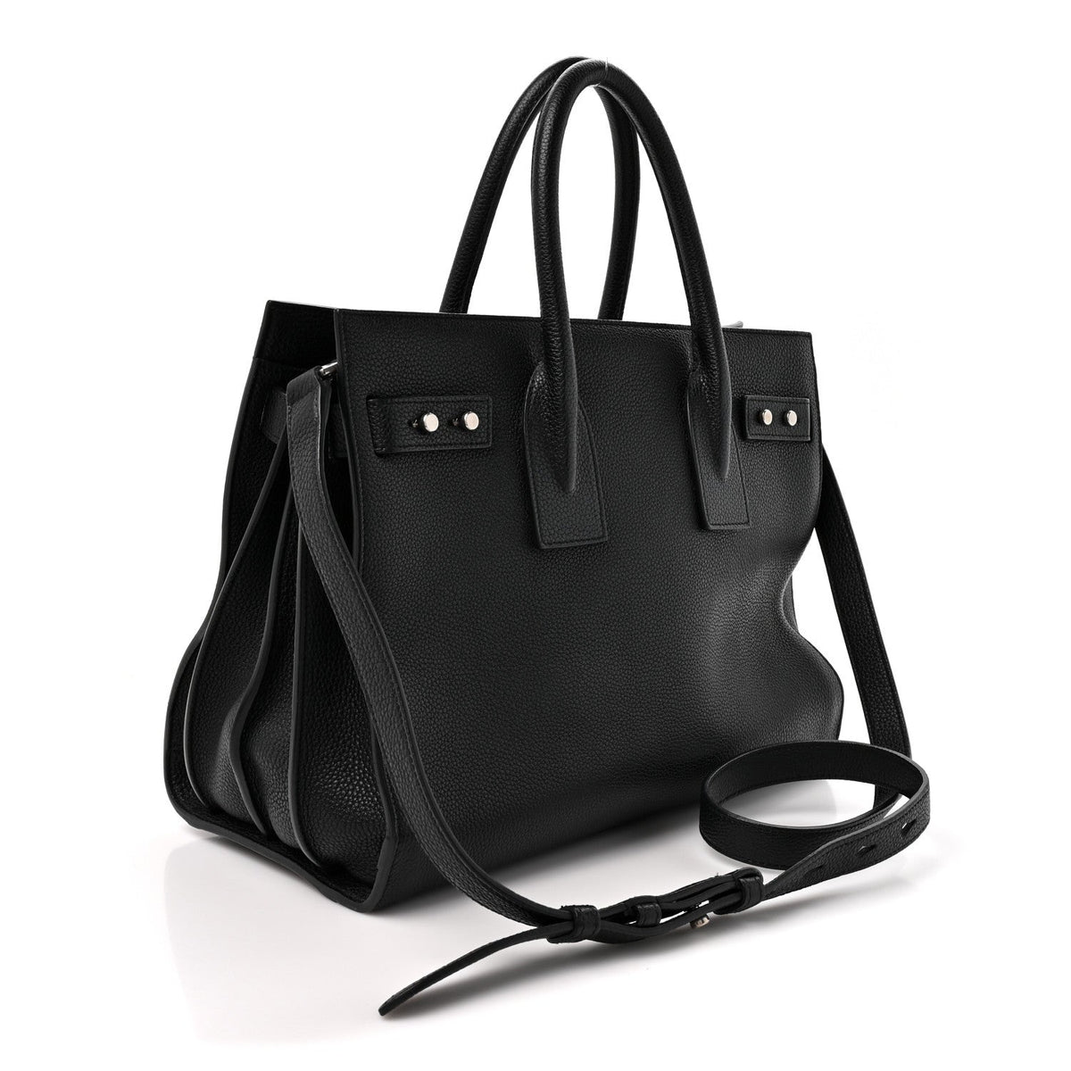 Grained Calfskin Small Supple Sac De Jour Black