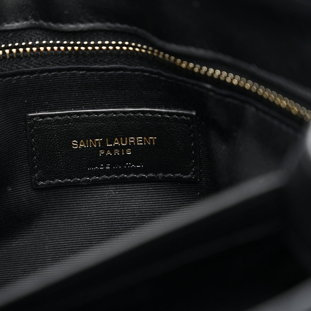 Suede Y Quilted Monogram Toy Loulou Crossbody Bag Black