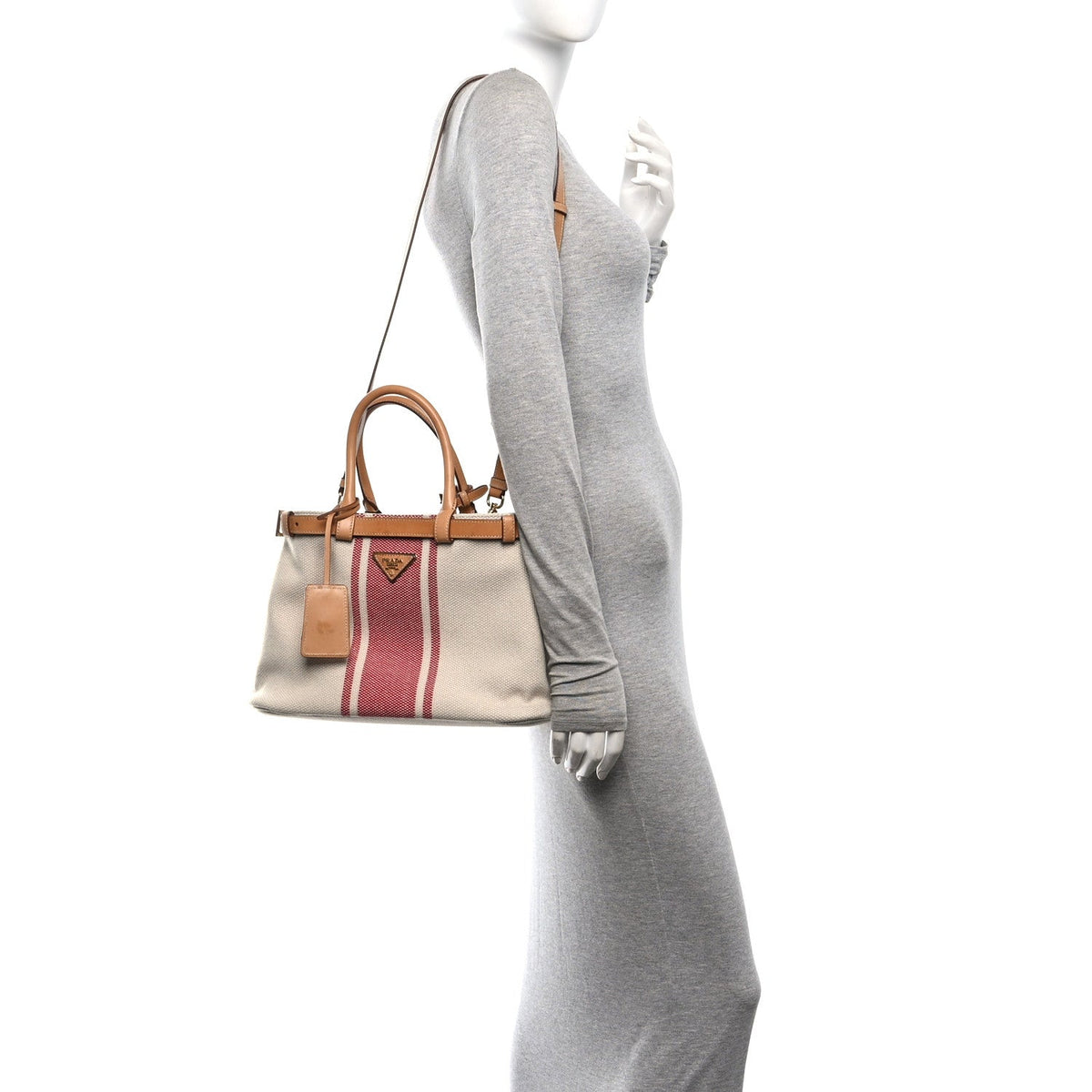 Canapa Vitello Small Buckle Bag Tan Red