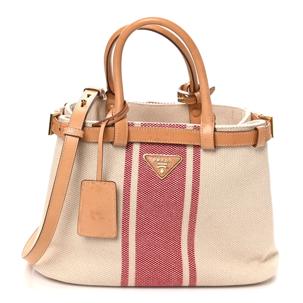 Canapa Vitello Small Buckle Bag Tan Red
