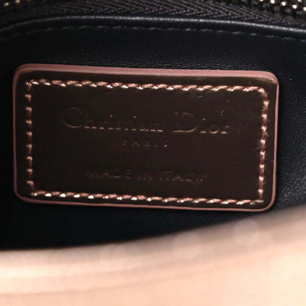Metallic Patent Micro-Cannage Mini Lady Dior Hyper Pink