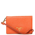 Vitello Move Metal Wristlet Card Holder Papaya