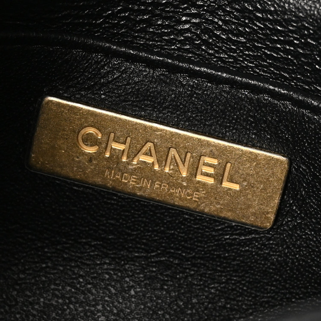 Lambskin Quilted Crystal CC Mini Flap Black