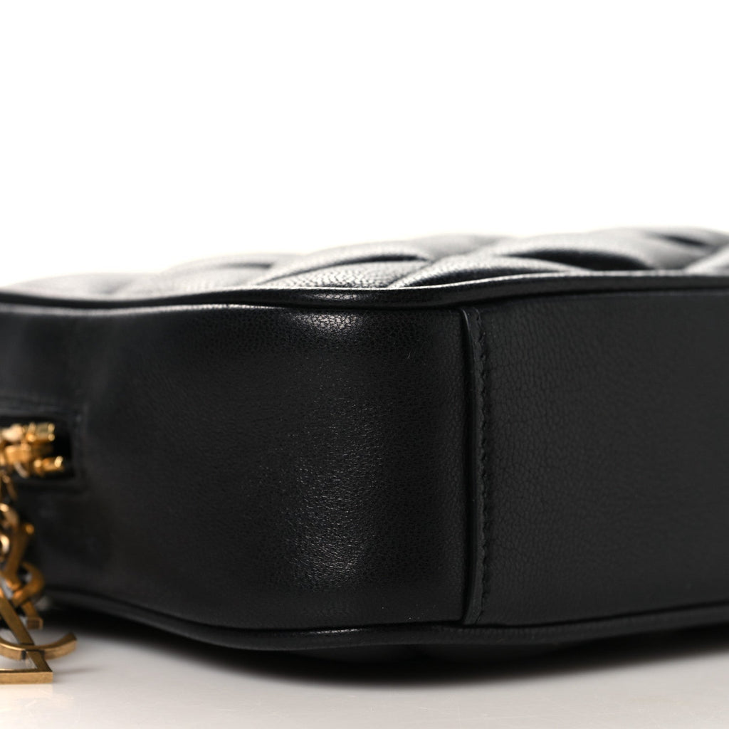 Lambskin Quilted Mini Camera Bag Black