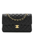 Caviar Quilted Small Double Flap Black