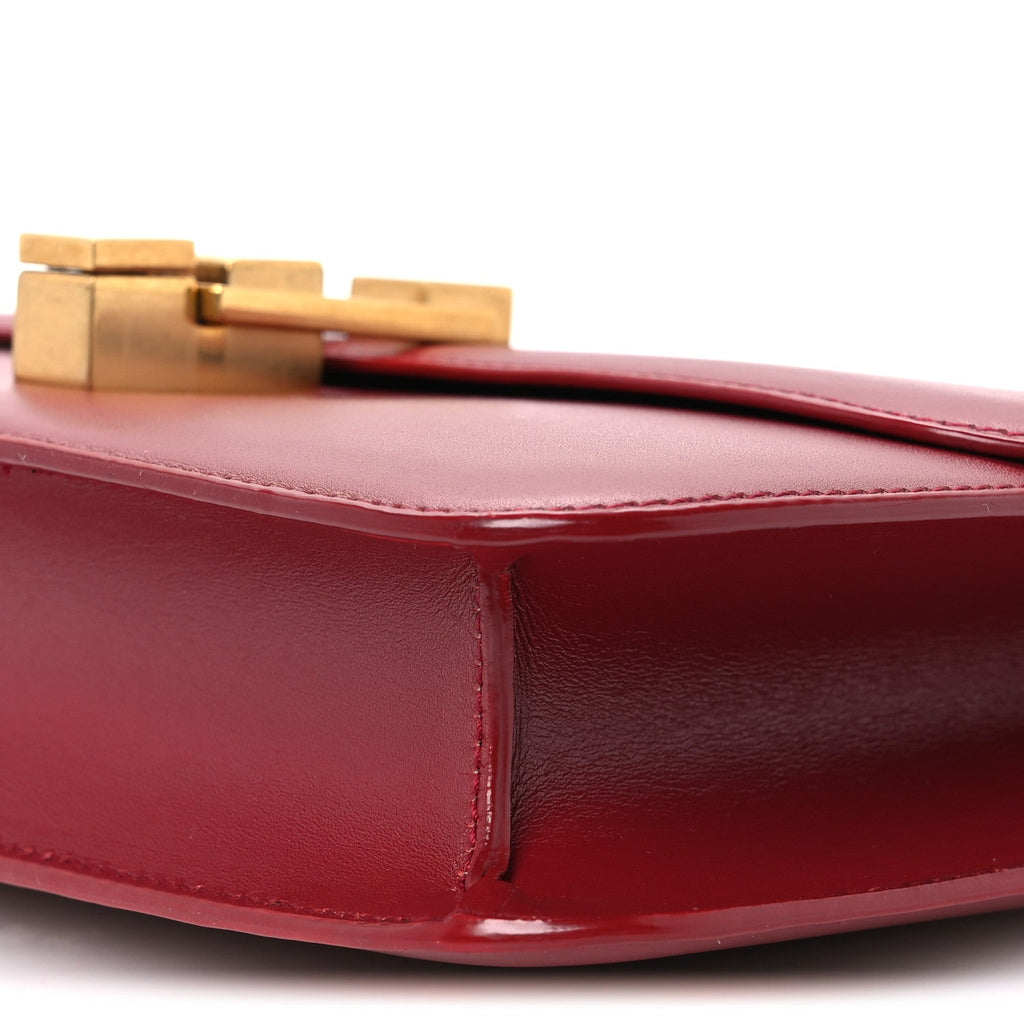 Box Calfskin Le Carre Satchel Opyum Red