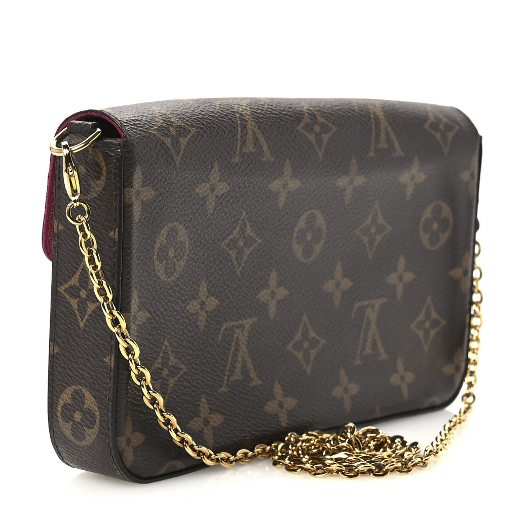 Monogram Pochette Felicie Chain Wallet Fuchsia