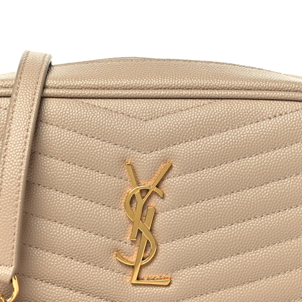 Grain De Poudre Matelasse Monogram Mini Lou Camera Bag Dark Beige