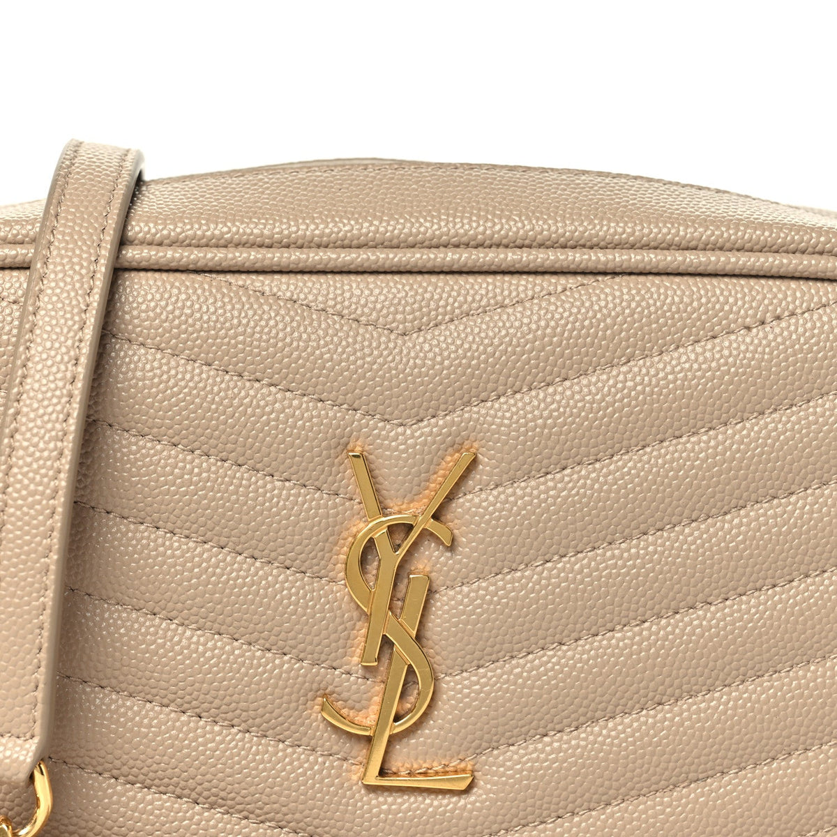 Grain De Poudre Matelasse Monogram Mini Lou Camera Bag Dark Beige