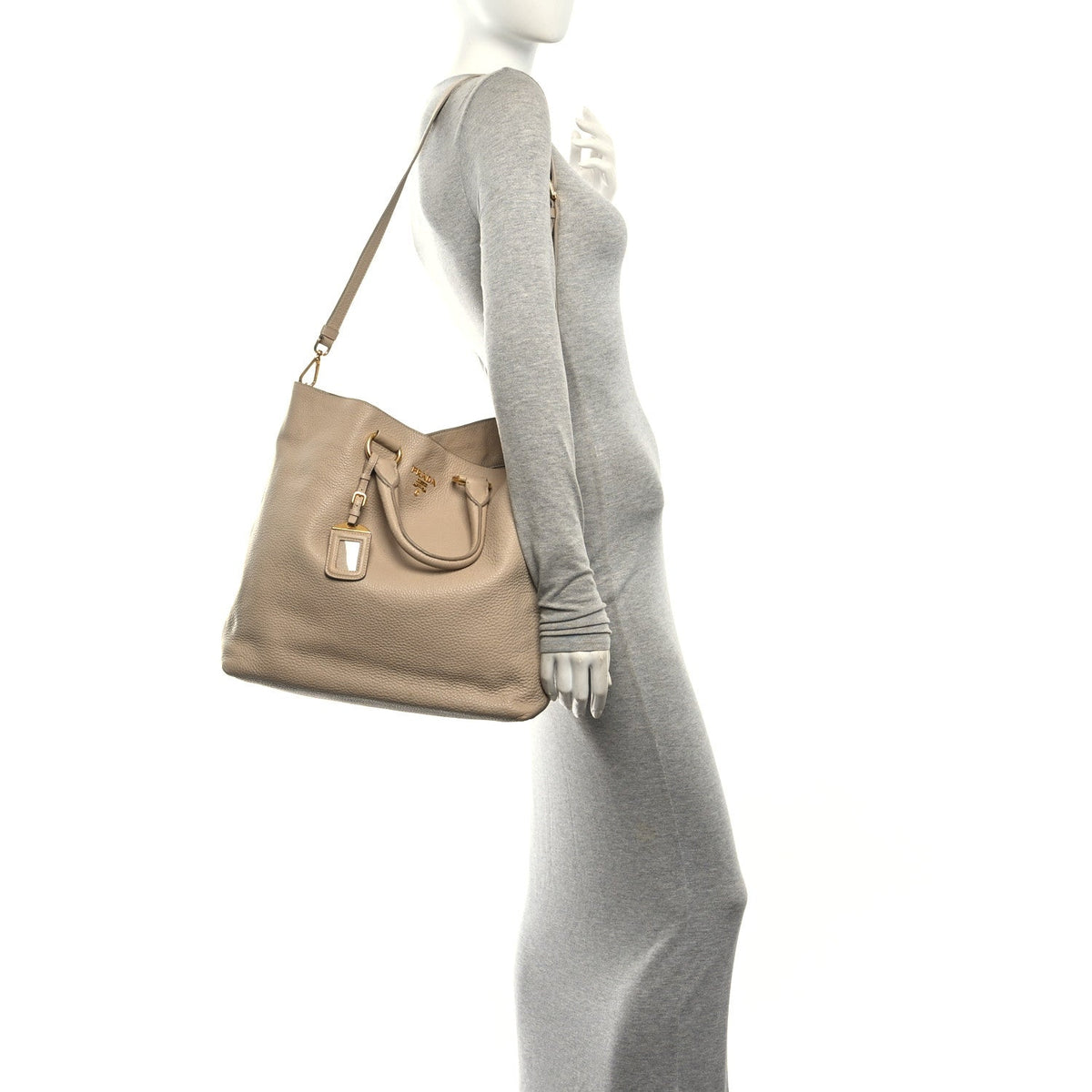 Vitello Daino Shopping Tote Argilla