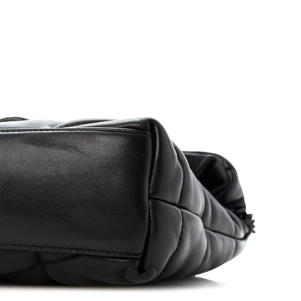 Lambskin Quilted Toy Loulou Puffer Monogram Monochrome Chain Satchel Black