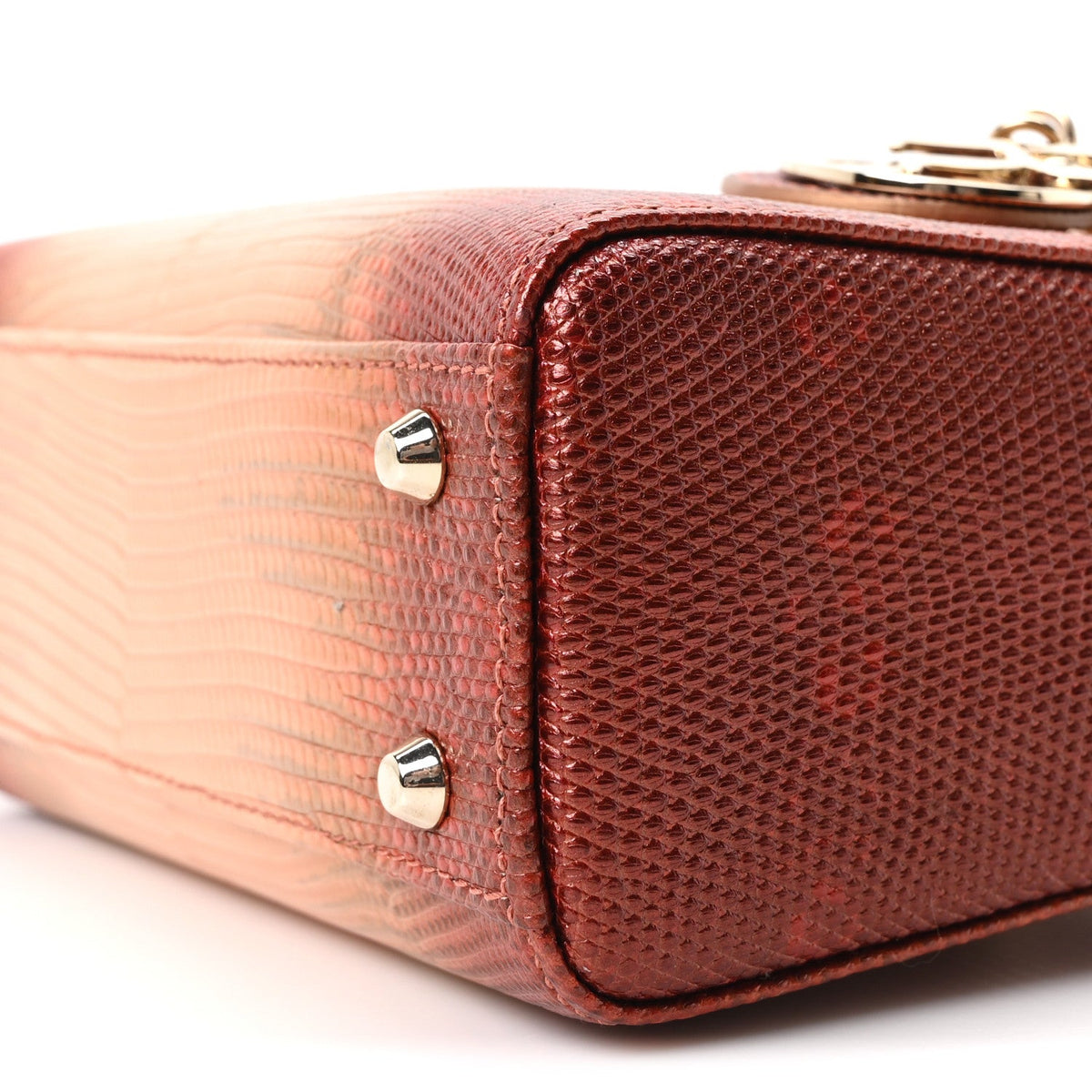 Lizard Ombre Mini Lady Dior Copper