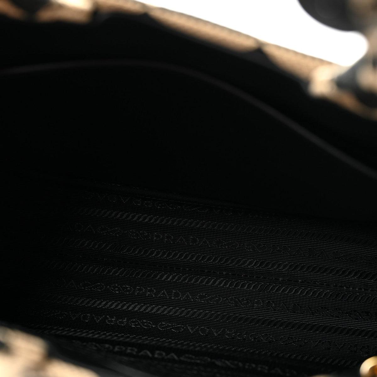 Jacquard Saffiano Triangolo Symbole Embroidered Small Tote Black Corda