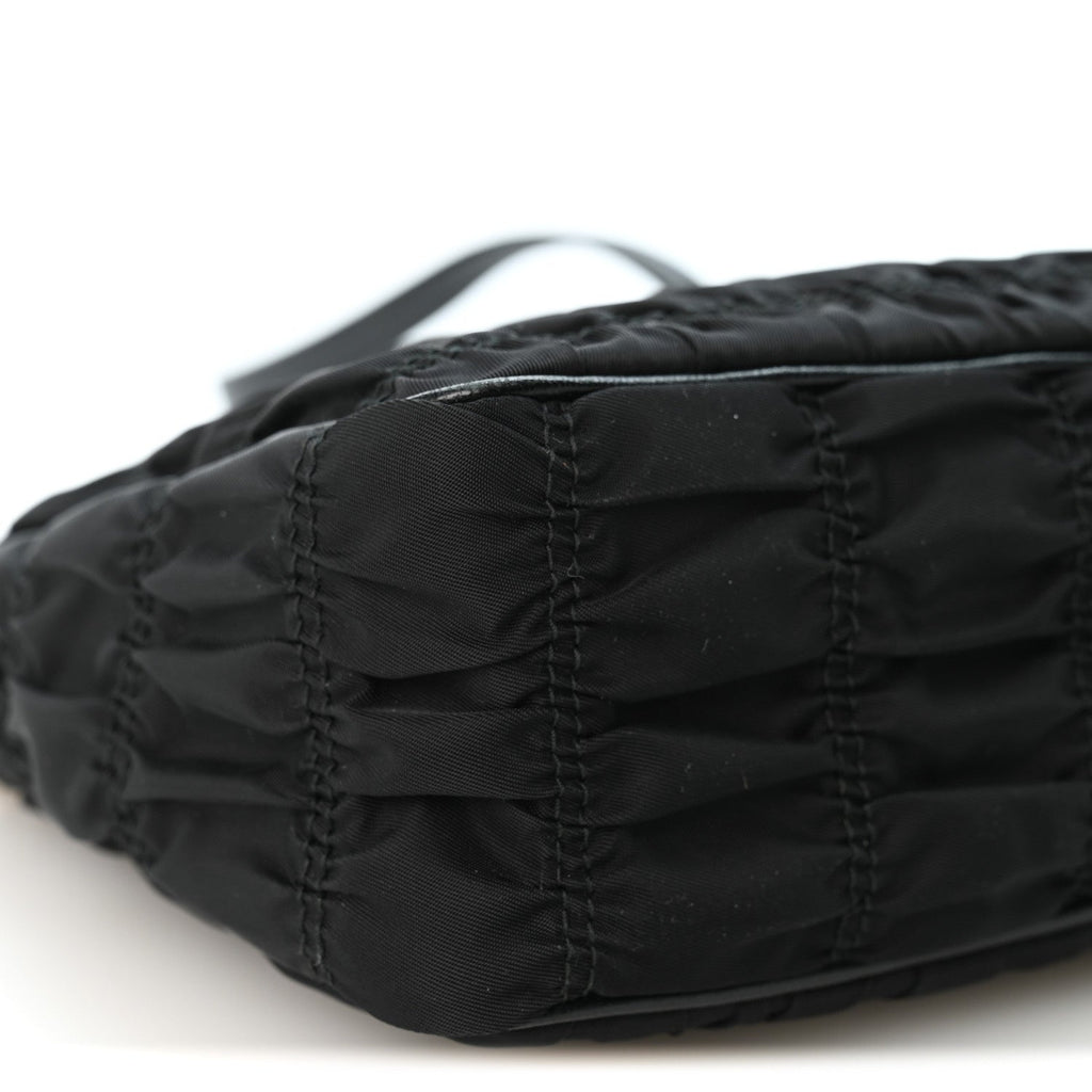 Tessuto Nylon Gaufre Shoulder Bag Black