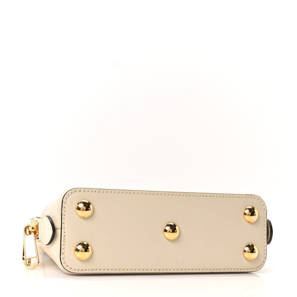 Boarded Plutone Calfskin Mini Horsebit 1955 Top Handle Bag Mystic White