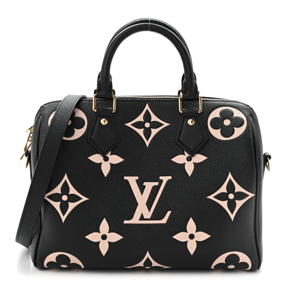 Empreinte Monogram Giant Speedy Bandouliere 25 Black Beige