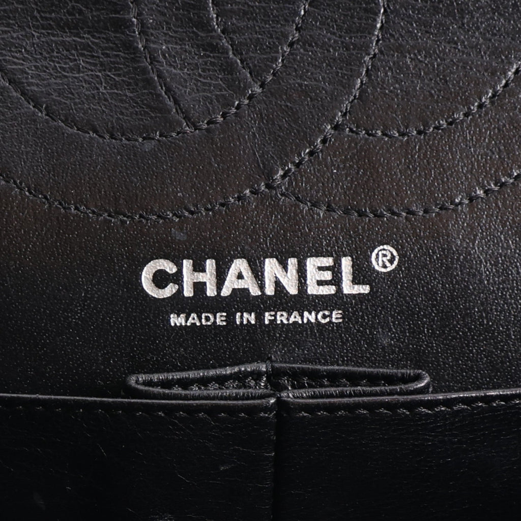 Metallic Calfskin Striped 2.55 Reissue 226 Flap Black