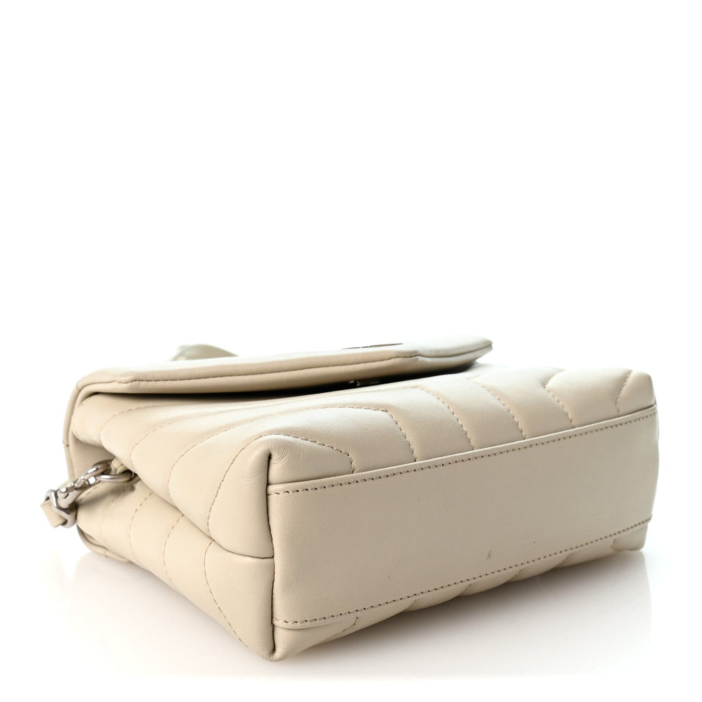Calfskin Y Quilted Monogram Toy Loulou Crossbody Bag Blanc Vintage
