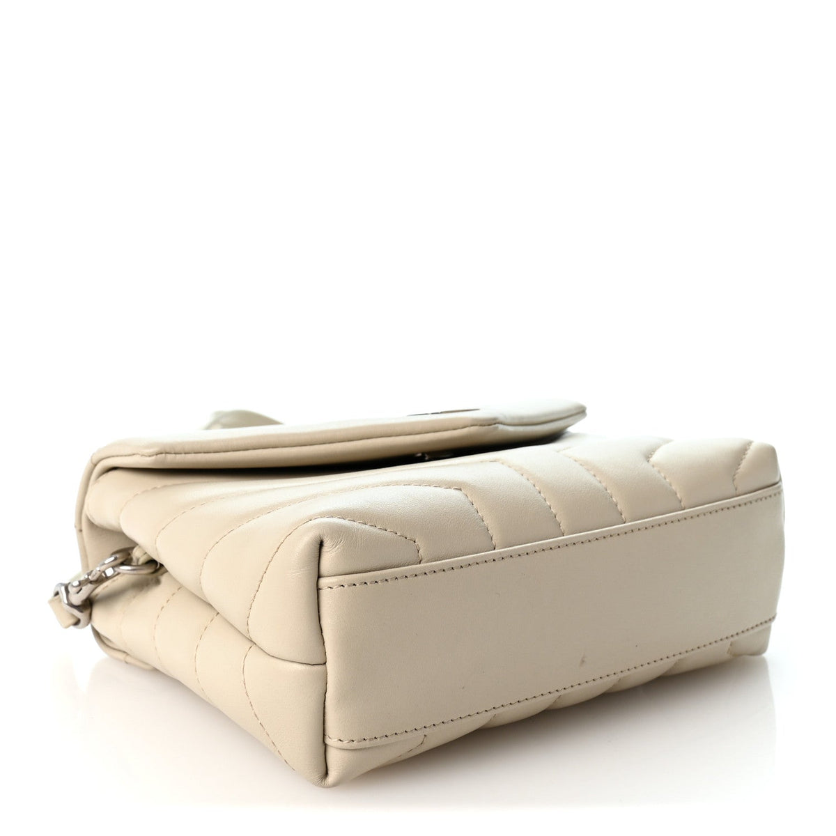 Calfskin Y Quilted Monogram Toy Loulou Crossbody Bag Blanc Vintage