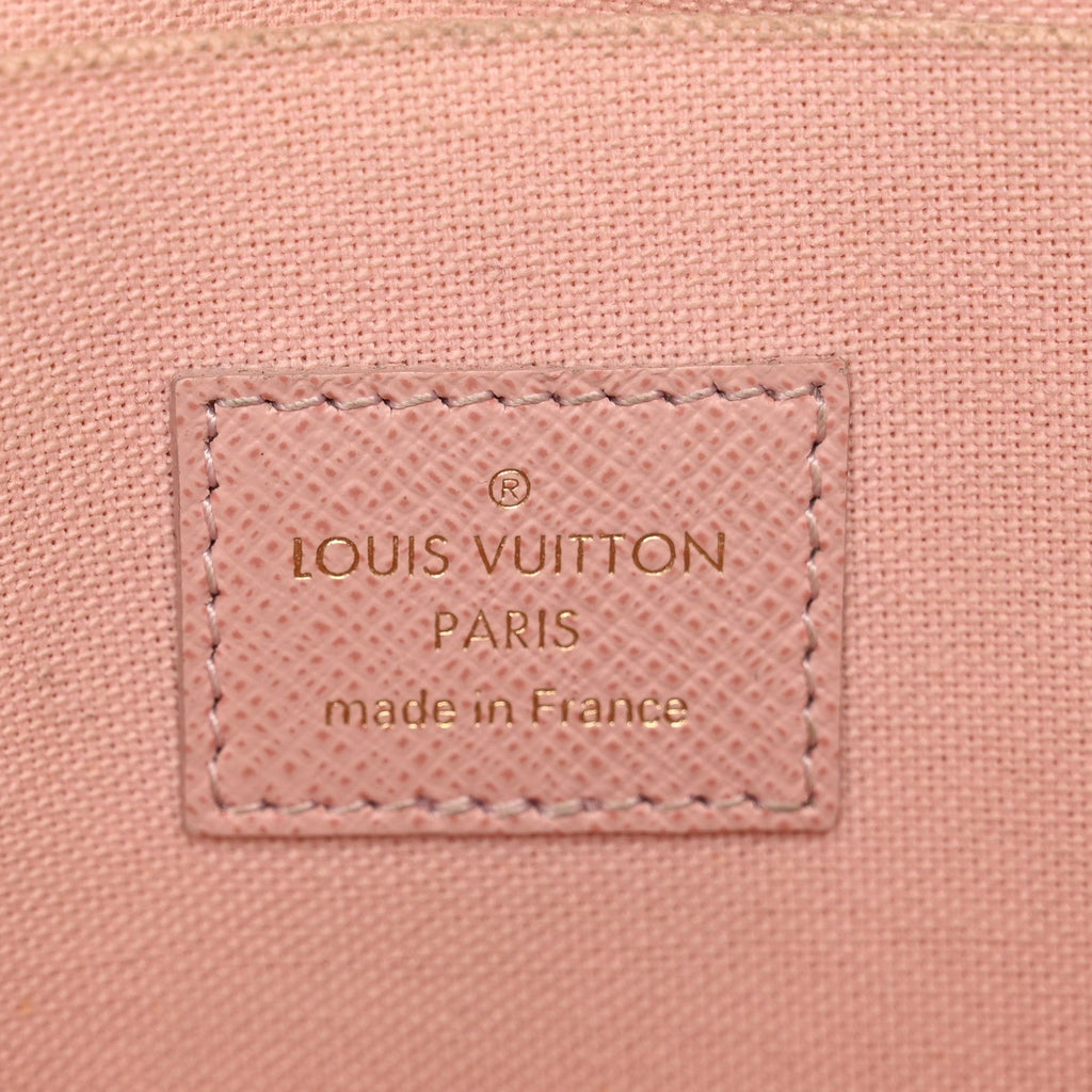 Damier Azur Pochette Felicie Chain Wallet Rose Ballerine