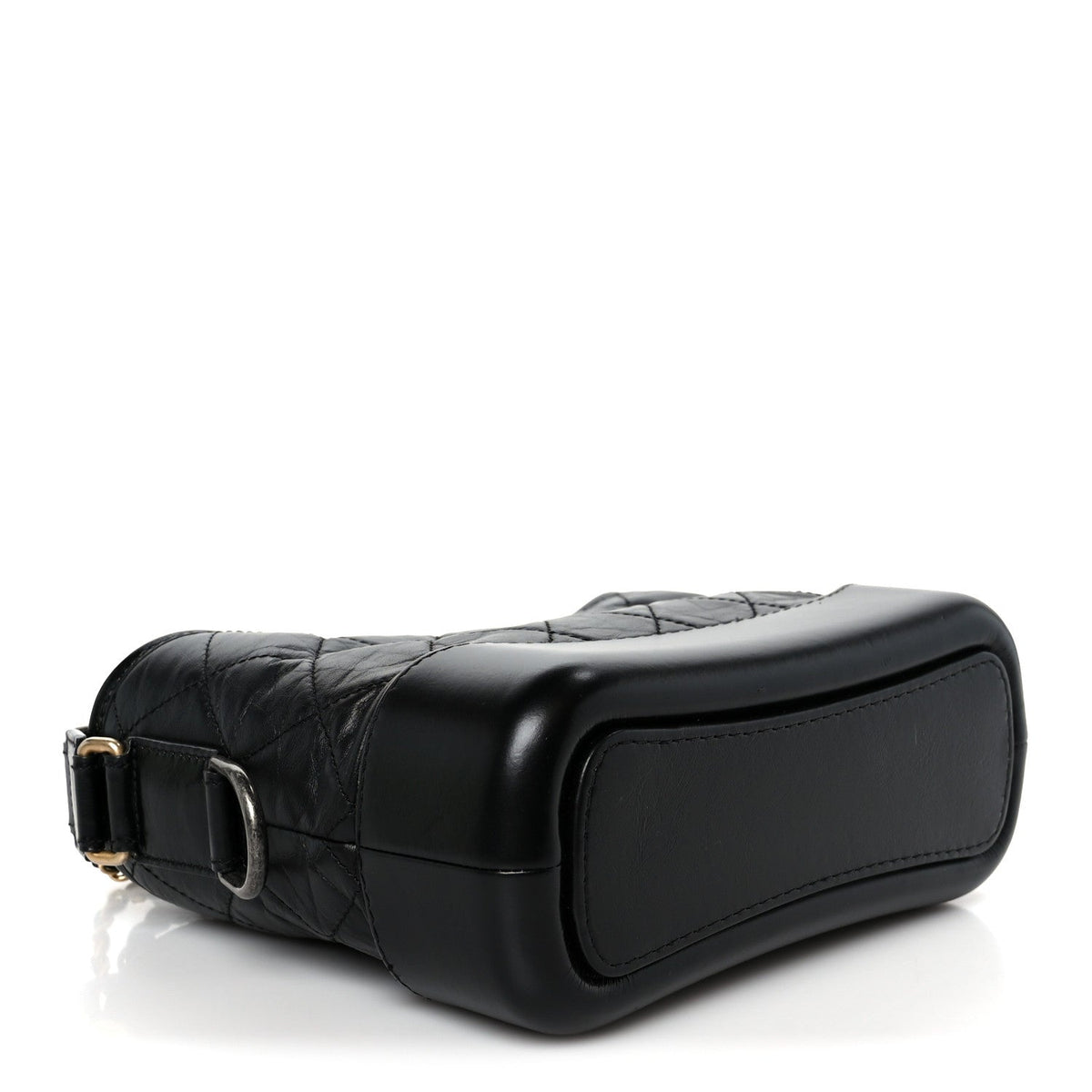 Aged Calfskin Quilted Small Gabrielle Hobo Black