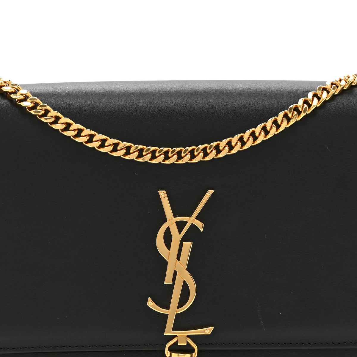 Smooth Calfskin Medium Classic Monogram Kate Tassel Satchel Black