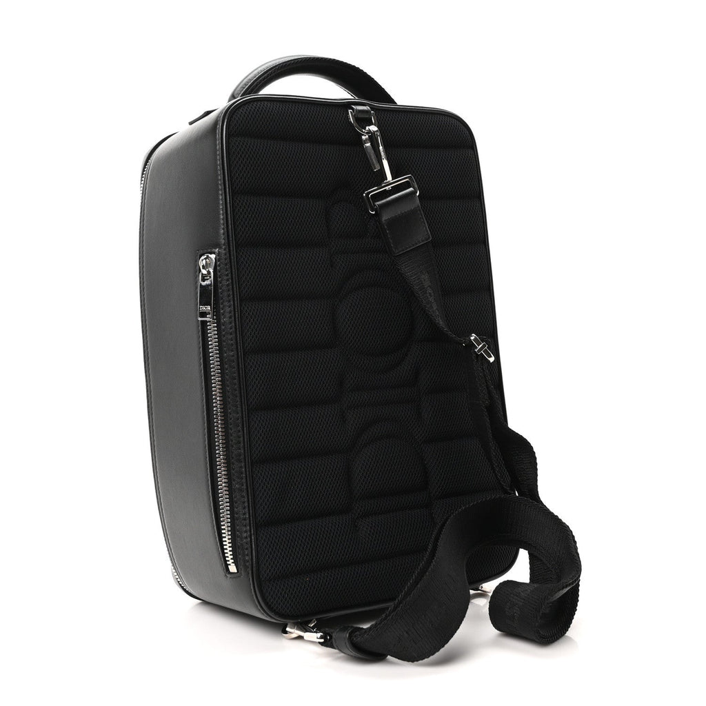 Calfskin Oblique Galaxy Perforated World Tour Pelle Sling Black