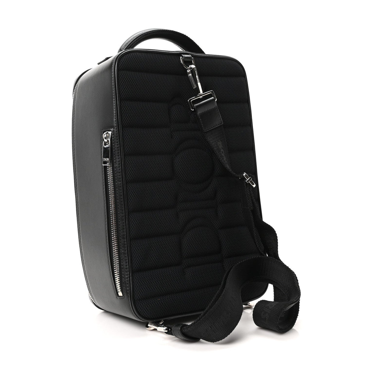 Calfskin Oblique Galaxy Perforated World Tour Pelle Sling Black