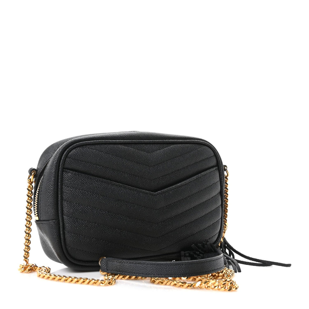 Grain De Poudre Matelasse Monogram Mini Lou Camera Bag Black