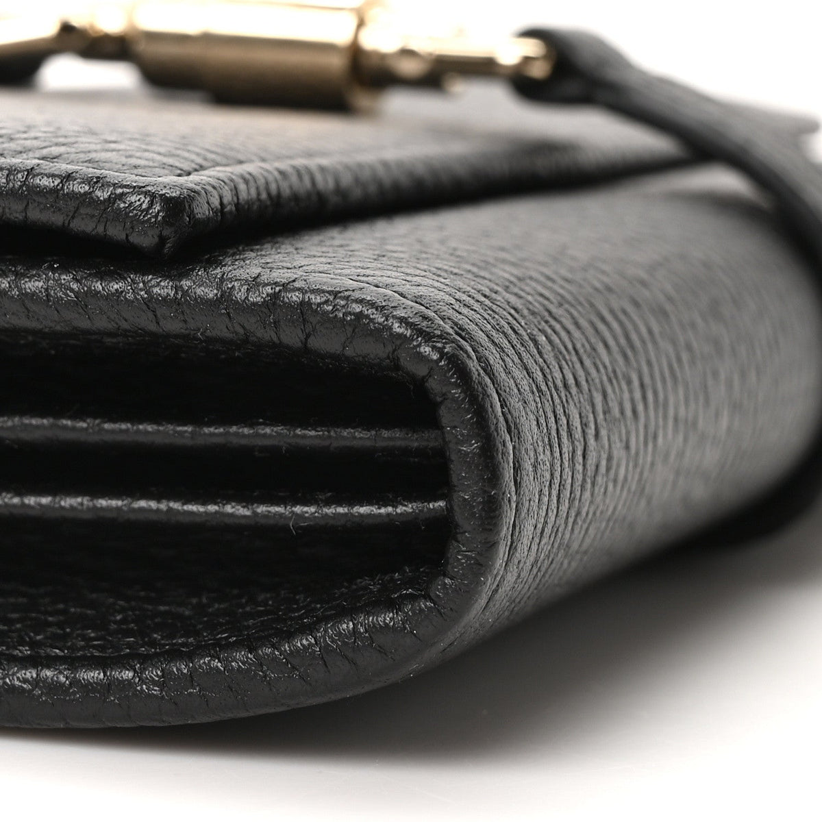 Pebbled Calfskin Jackie 1961 Chain Wallet Black