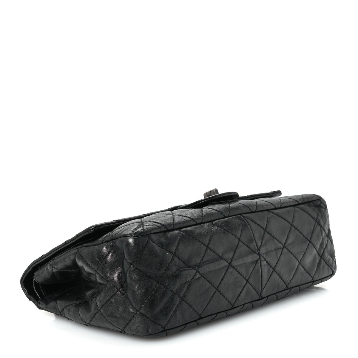 Metallic Aged Calfskin Quilted 2.55 Reissue 226 Flap So Black