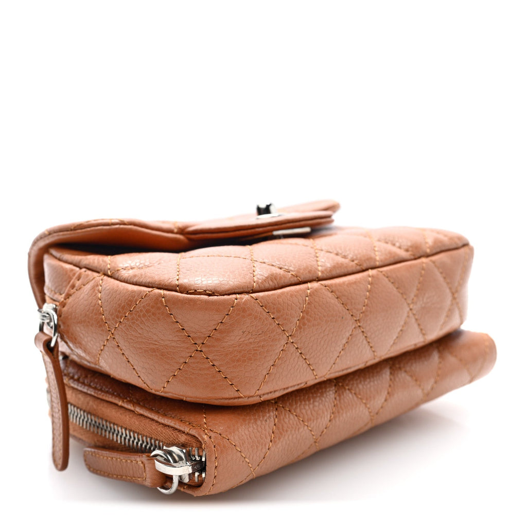 Caviar Quilted New Mini Flap Brown