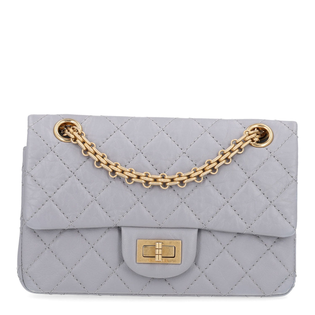 Aged Calfskin Quilted 2.55 Reissue Mini Flap Grey