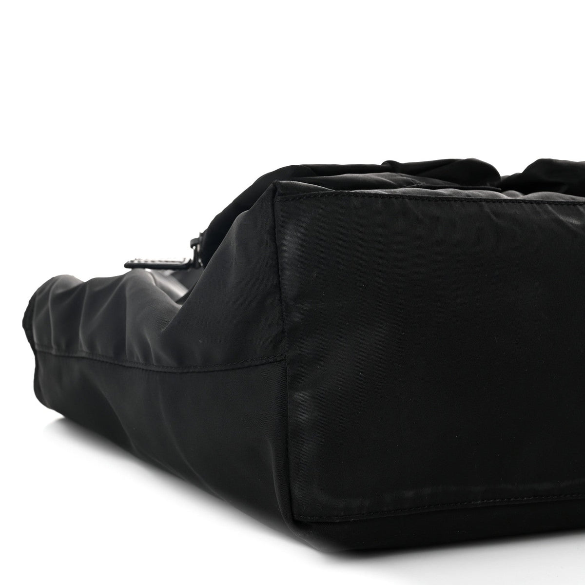 Nylon Front Pockets Tote Black
