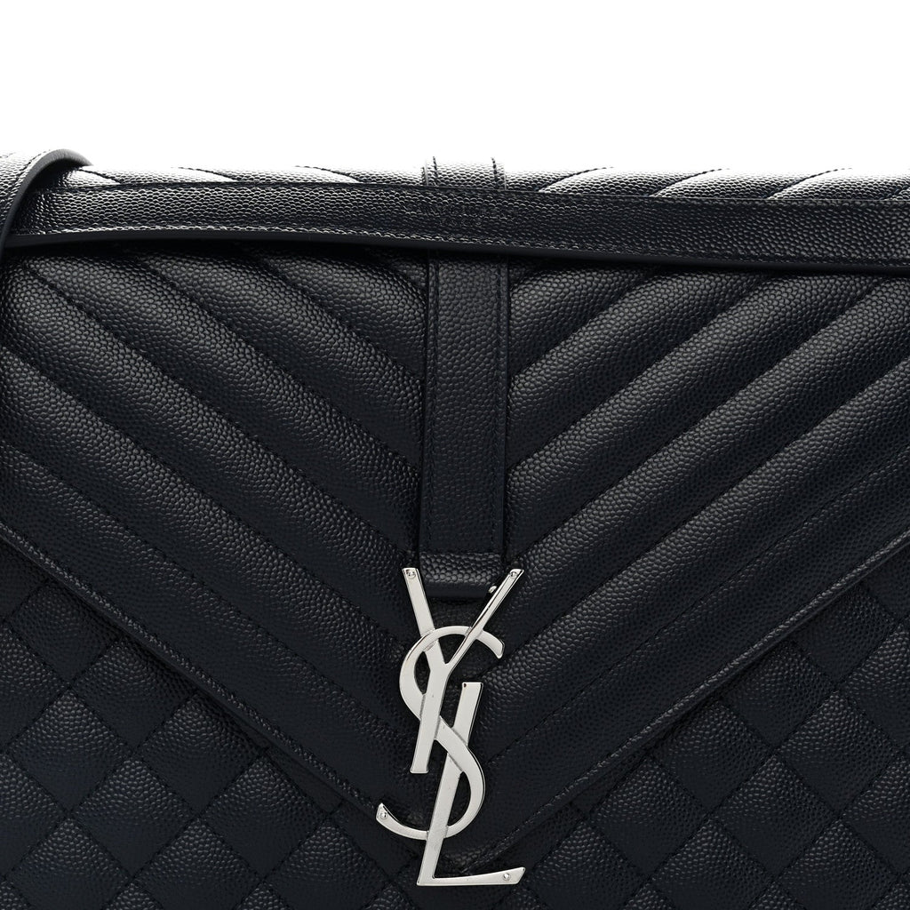 Grain De Poudre Large Tri-Quilt Monogram Satchel Deep Marine