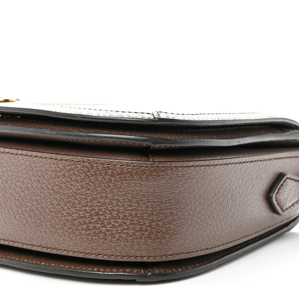 GG Supreme Monogram Web Small Ophidia Flap Messenger Bag Brown