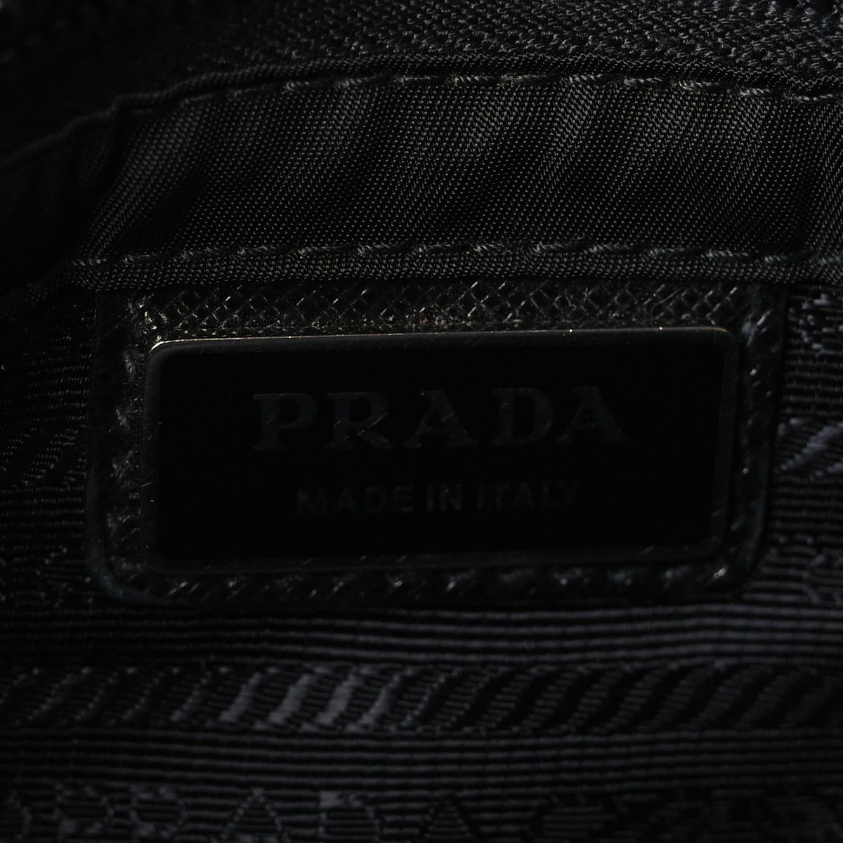 Re-Nylon Saffiano Pocket Double Snap Buckle Shoulder Bag Black