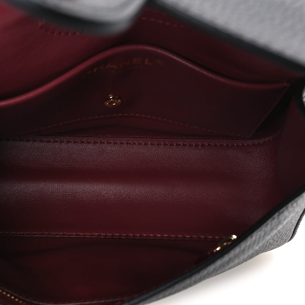 Grained Calfskin Mini Souplissimo Maxi Flap Black