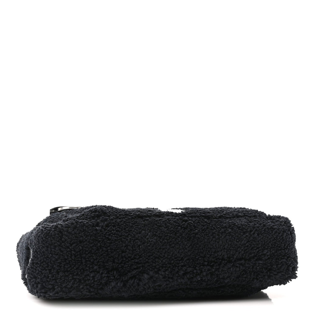 Terry Cloth Mini Re-Edition 2000 Bag Black White